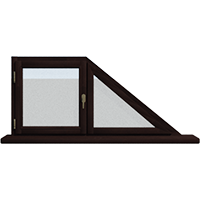 Деревянное окно – трапеция из лиственницы Модель 117 Браун